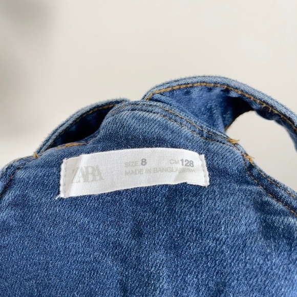 ZARA | GIRL'S FLARE INDIGO OVERALLS sz 7/8. Super cute! - Picture 10 of 14